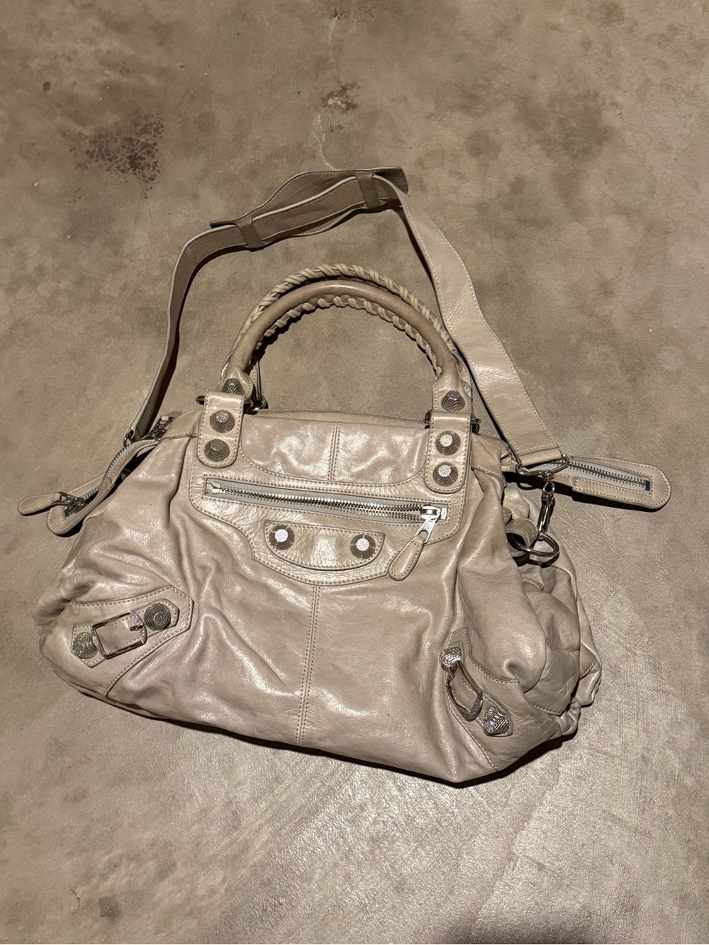 Balenciaga Giant City Beige Leather Handbag